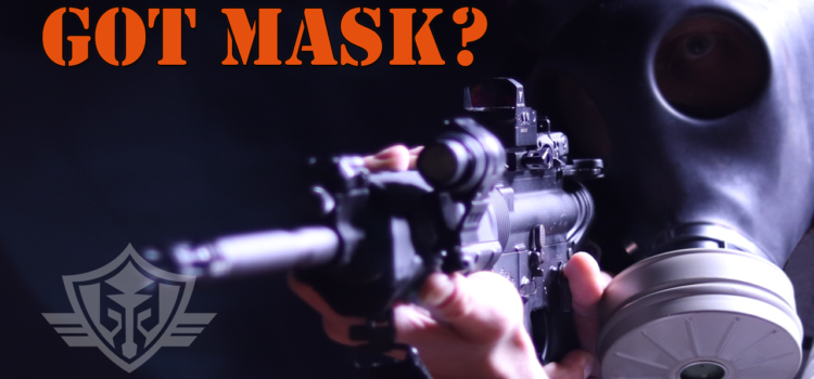 Shooting Rifle With Gas Mask
